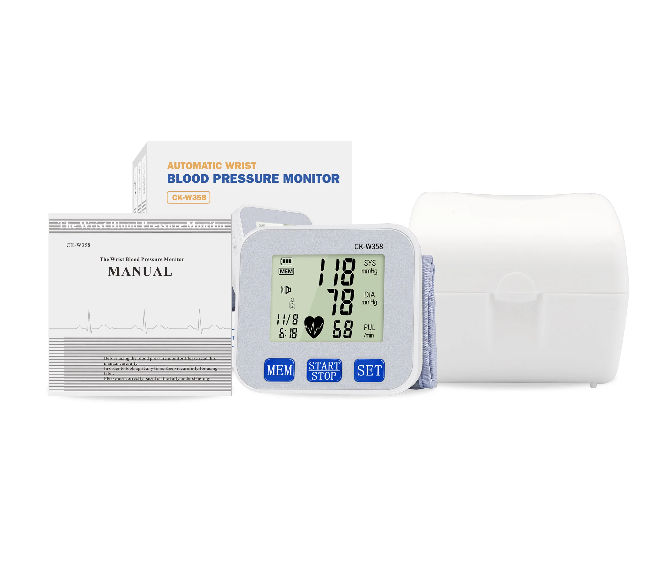 China New Wrist Type Full Automatic Electronic Blood Pressure Measuring Monitor Price