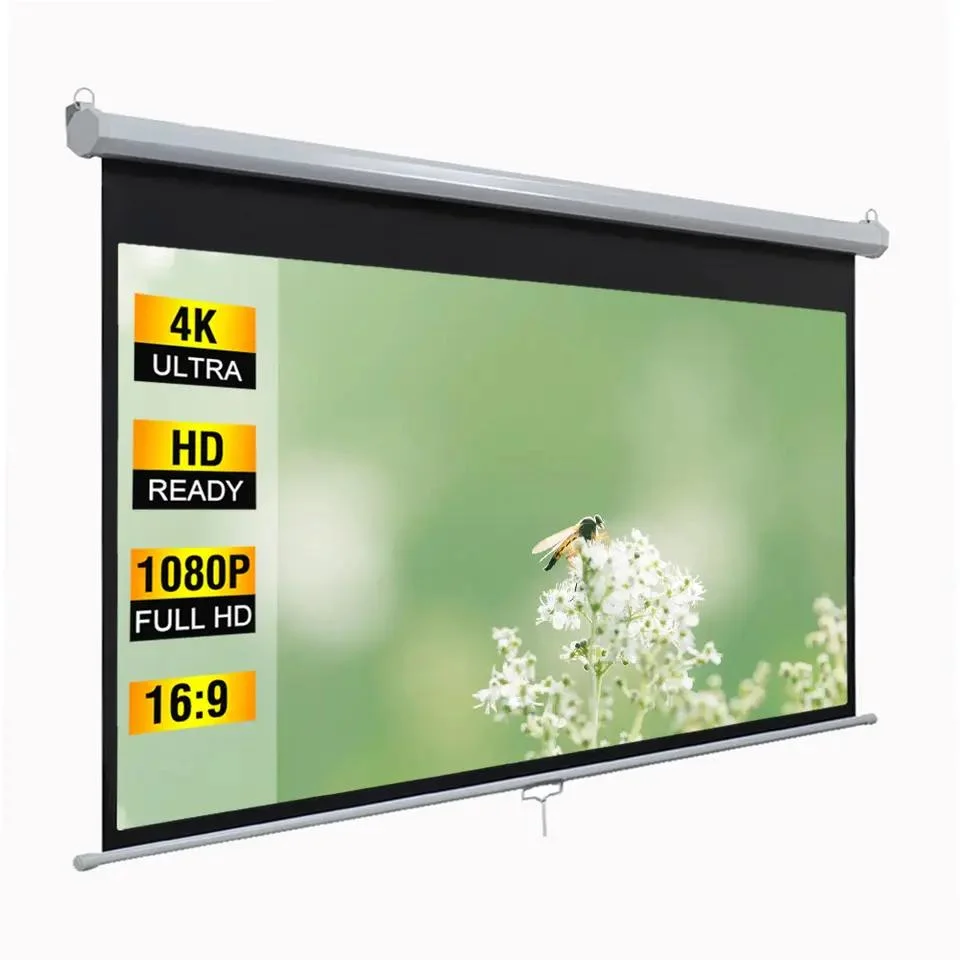 1: 1 Format China Projector Screen/Manual Screen Projector with Fiberglass Matte White