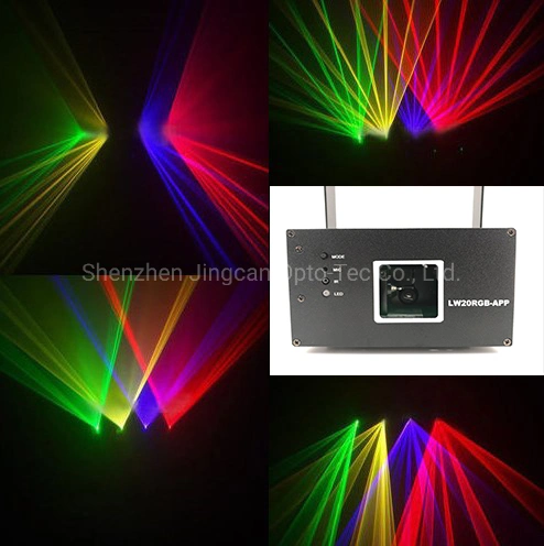 Tragbare RGB 20W Indoor Disco Light DJ LED Laserbühne Projektor Fernbedienung Animation Interaktive LED-Laserlicht