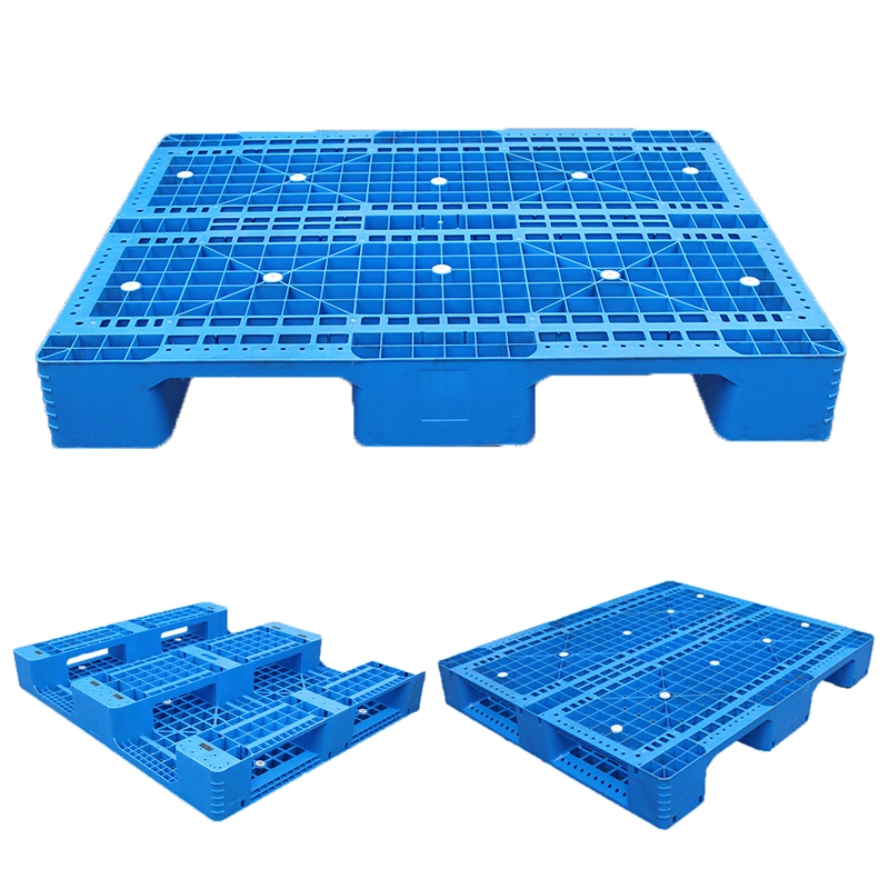 Warehouse Industrial Steel Rack Tray Single Double Face Stacking Grid Solid Cheap HDPE Storage Heavy Duty Euro Plastic Pallet