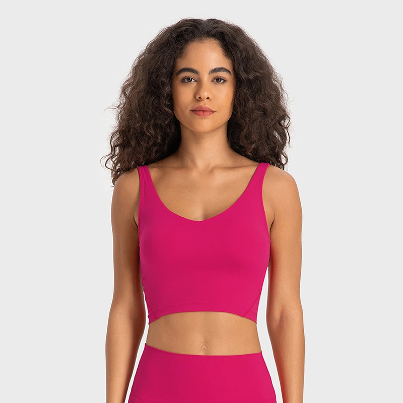 Ropa de fitness Yoga Apparels Mujer exterior sin costuras ropa de gimnasio Sujetador deportivo de yoga en blanco Logo personalizado ropa deportiva