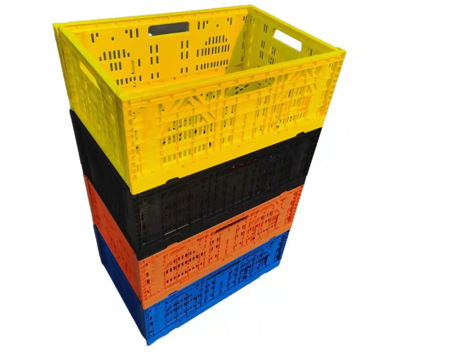 Plastic Crate Fruit Vegetable Livestock Transport Storage Cold Chain Storage Supply Chain Use Foldable Stackable Plastic Basket