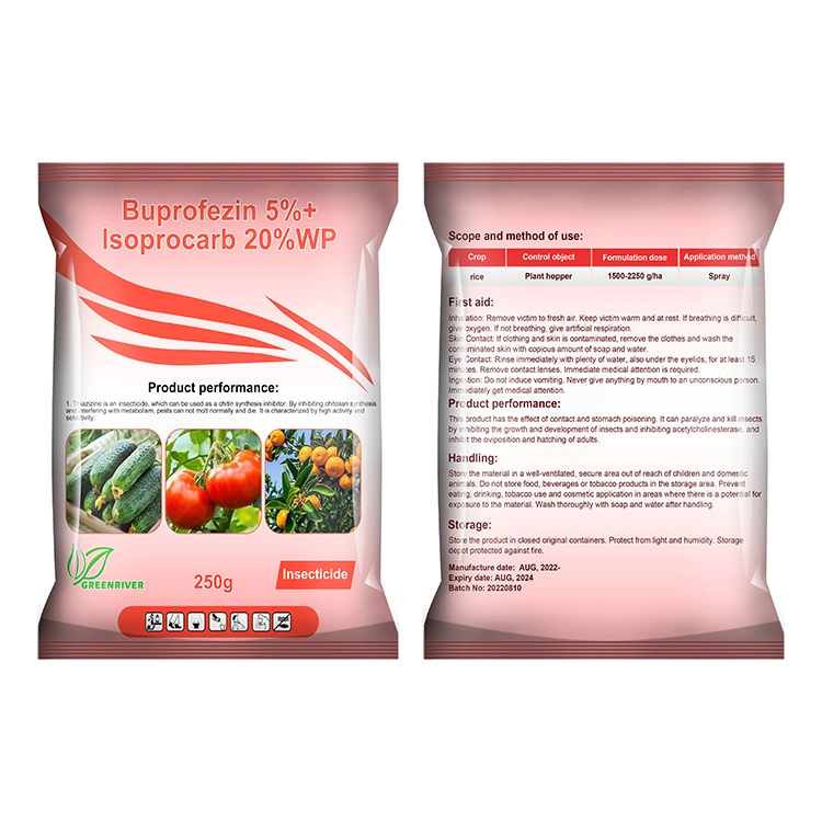 Productos químicos agrícolas insecticidas pesticidas buprofezina 5%+ Isoprocarb 20% WP