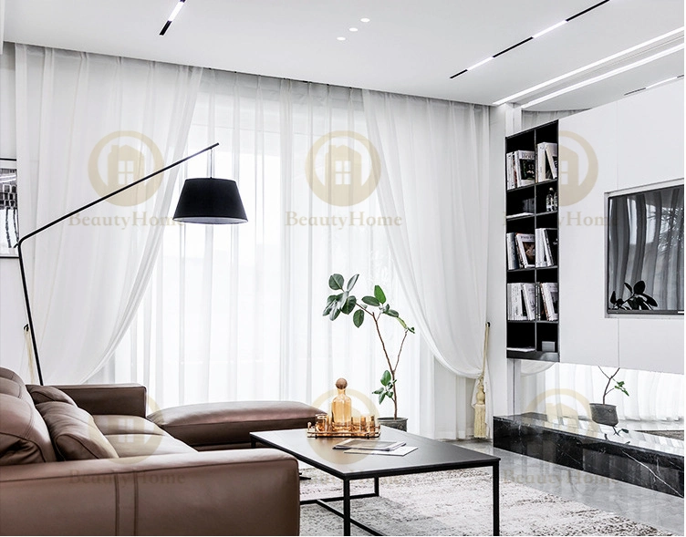 Low Price Polyester Fabric Window Wholesale/Supplier Living Room Balcony Thickened White Yarn Curtains