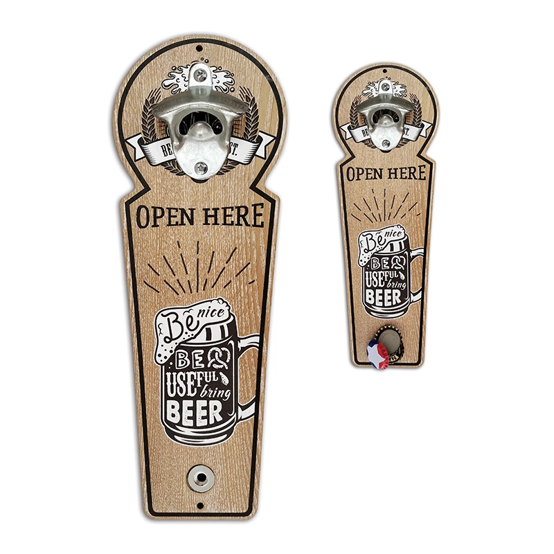 Wholesale/Supplier Promotion Gift Set Custom Beer Bar Metal Wall Mount Wood Bottle Opener