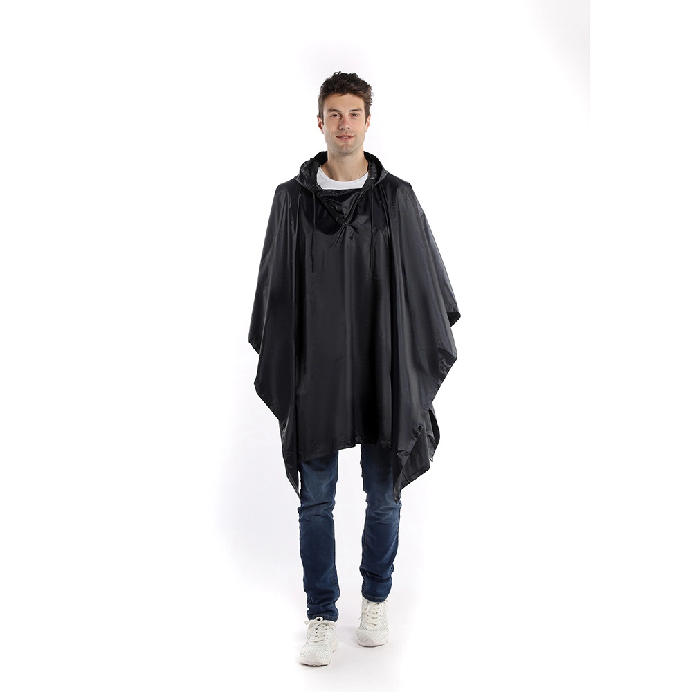 La lluvia Poncho impermeable impermeable con Capucha Piscina Senderismo Ciclismo