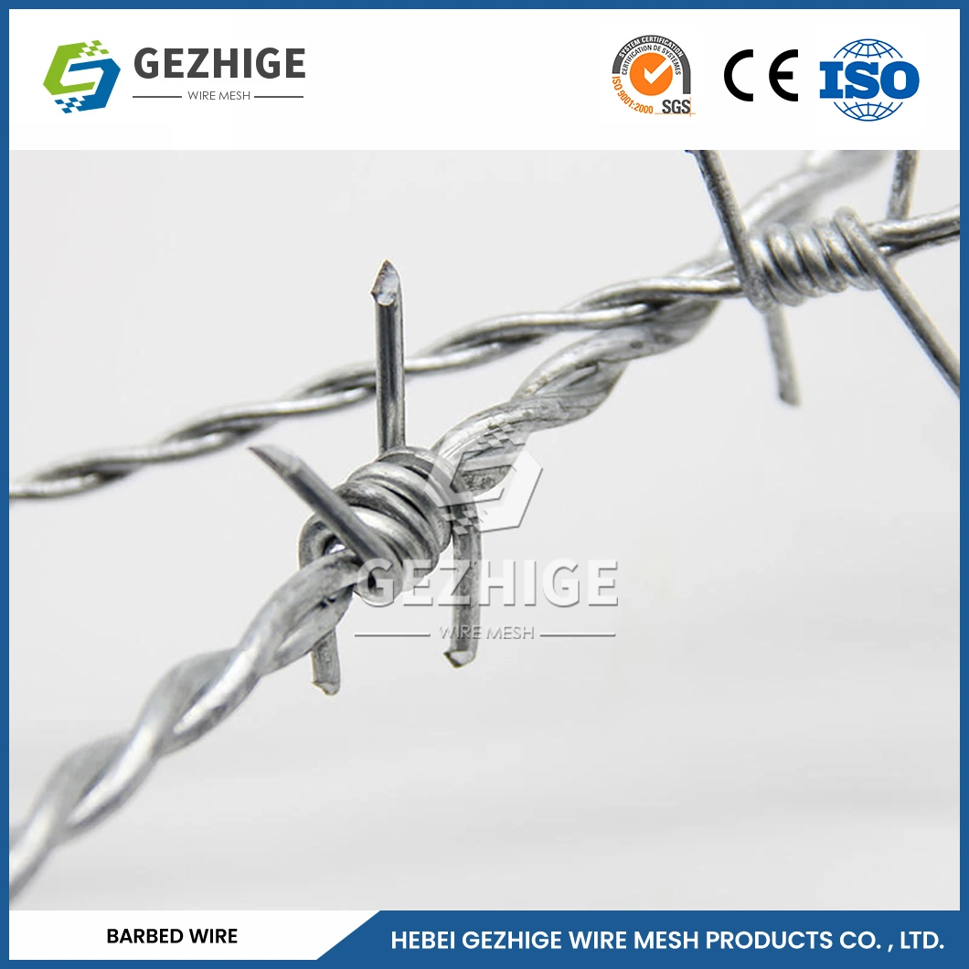 Gezhige Rolled Barbed Wire Manufacturers 1.57mmx500m Barbed Wire Size Galvanized Barbed Tape Wire China 13.8927 Stab Distance Aluminum Barbed Wire