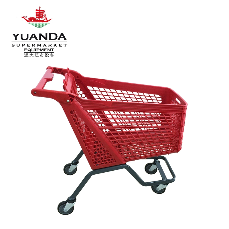 Supermarket New Design Plastic Shopping Cart High quality/High cost performance Shopping Trolley