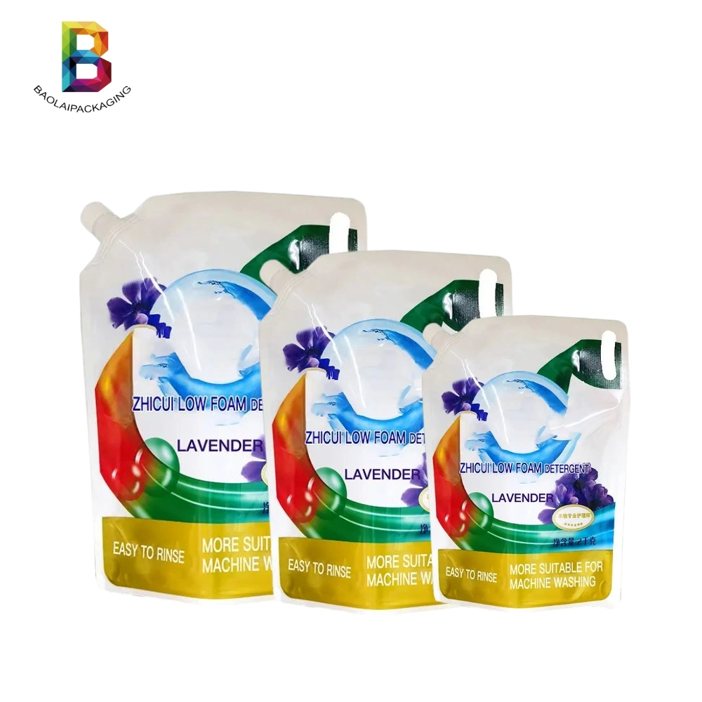 High Quality Spout Liquid Soap Bag Custom Plastic Soap Packaging Gravure Printing Hot Seal 1- 10 Colors