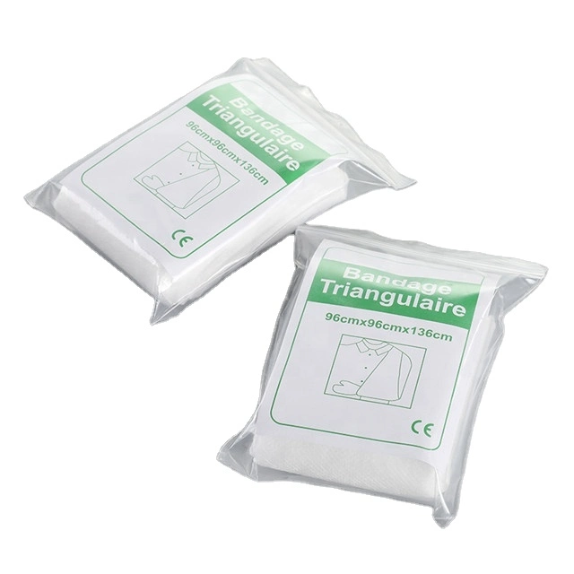 Premiers soins médicaux de haute qualité respirable jetables Non-Woven coton pansement triangulaire