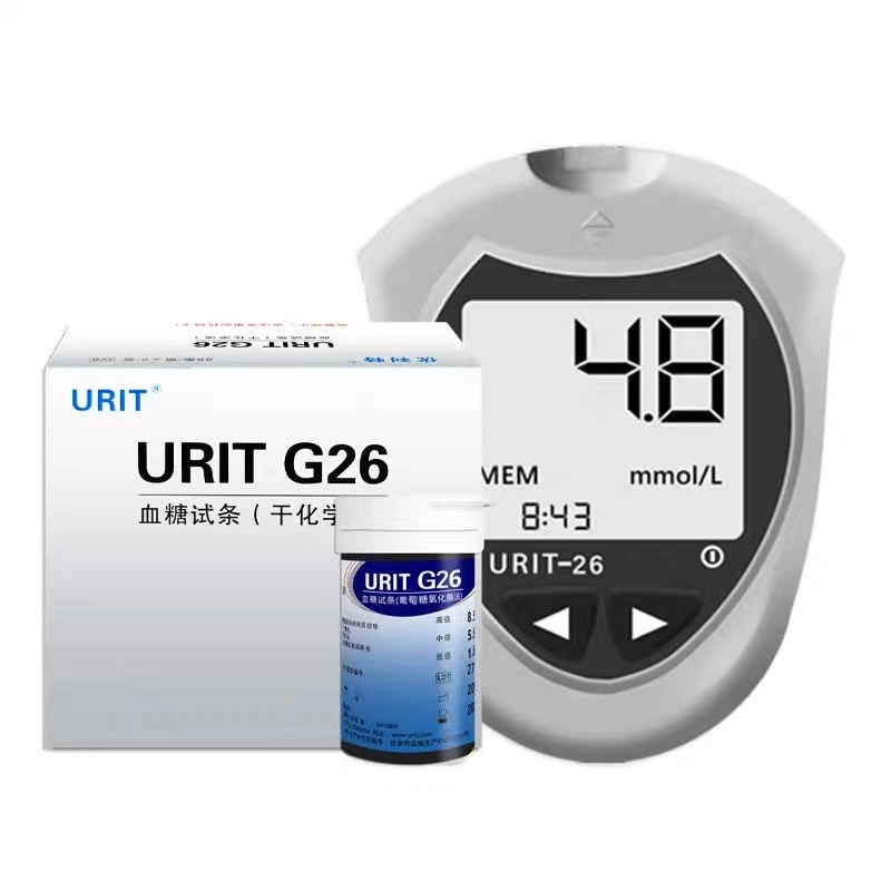 Buen Precio máquina libre Urit-26 Medidor de glucosa en sangre con Prueba Tiras para la diabetes