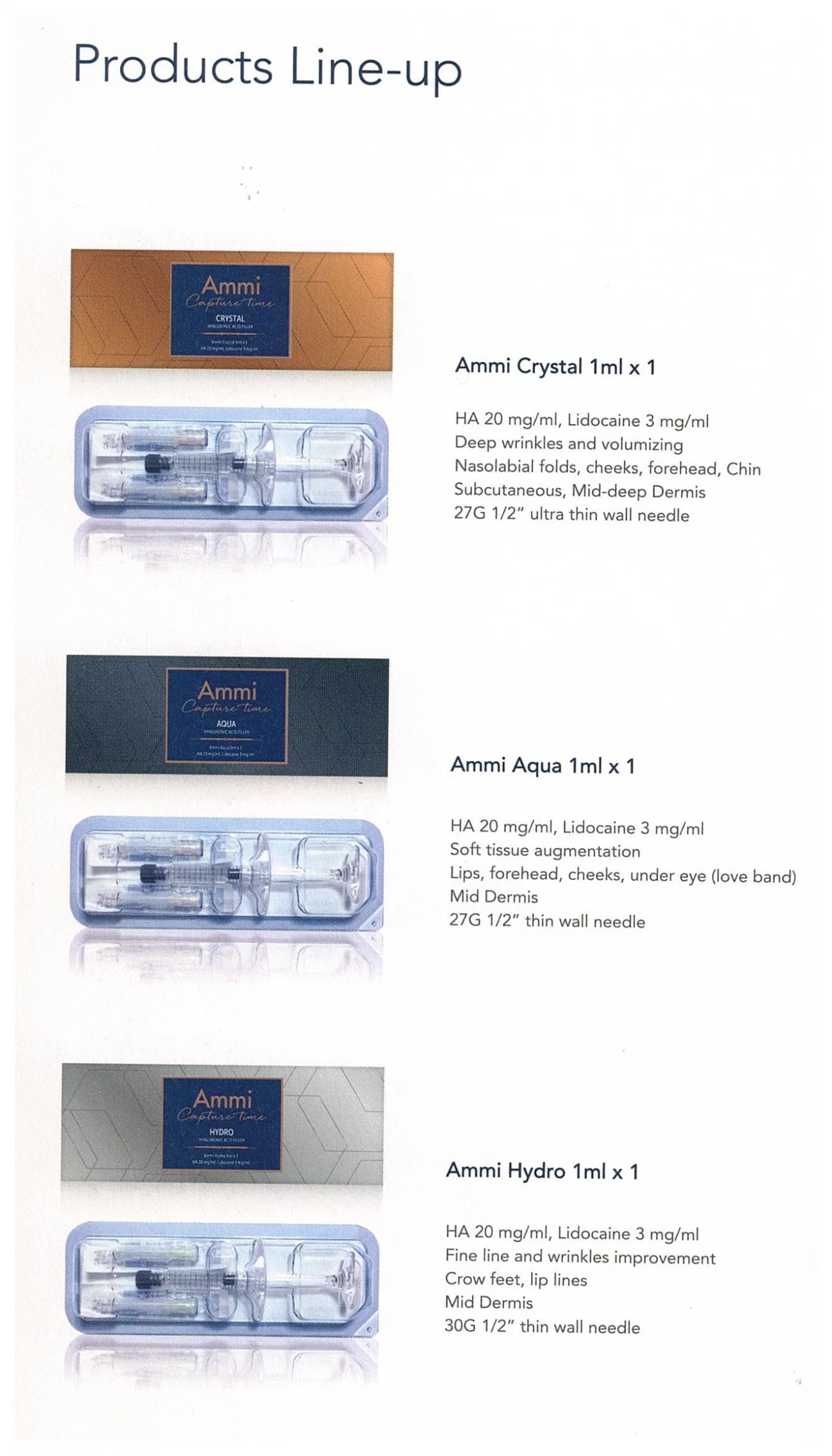 Koreanischer Original Ammi Filler 1ml Diamond Crystal Aqua mit Lido Für Gesicht Falten Entfernung Lip verbessern Injektion