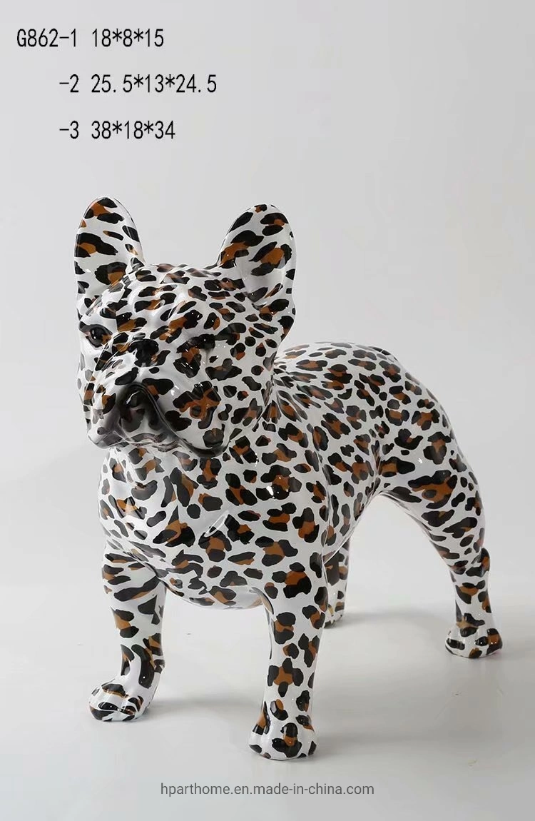 Hot Sale Leopard Print Water Transfer Printing Technique Polyresin Figures