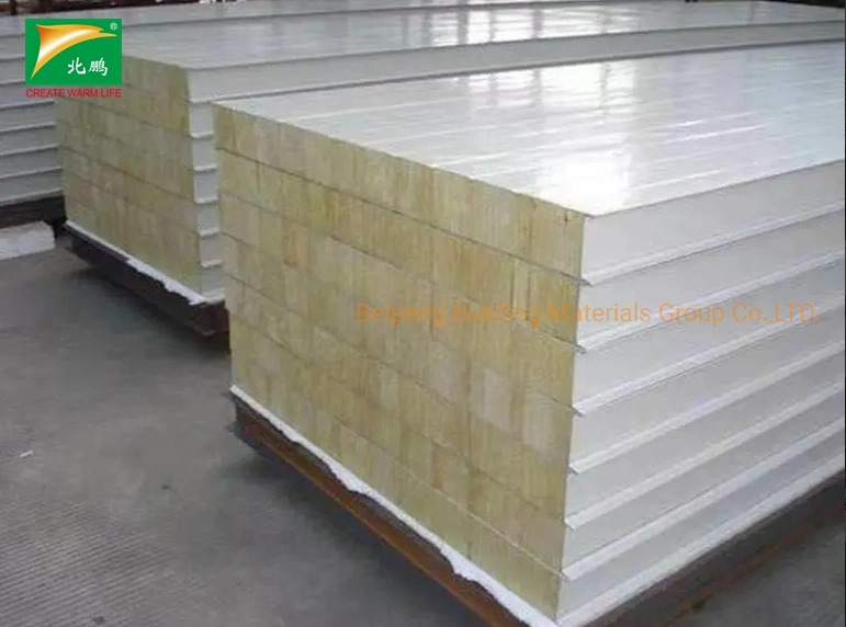 Beipeng CE Certificate Rock Wool Sandwich Panel for Cold Storage Ice Room