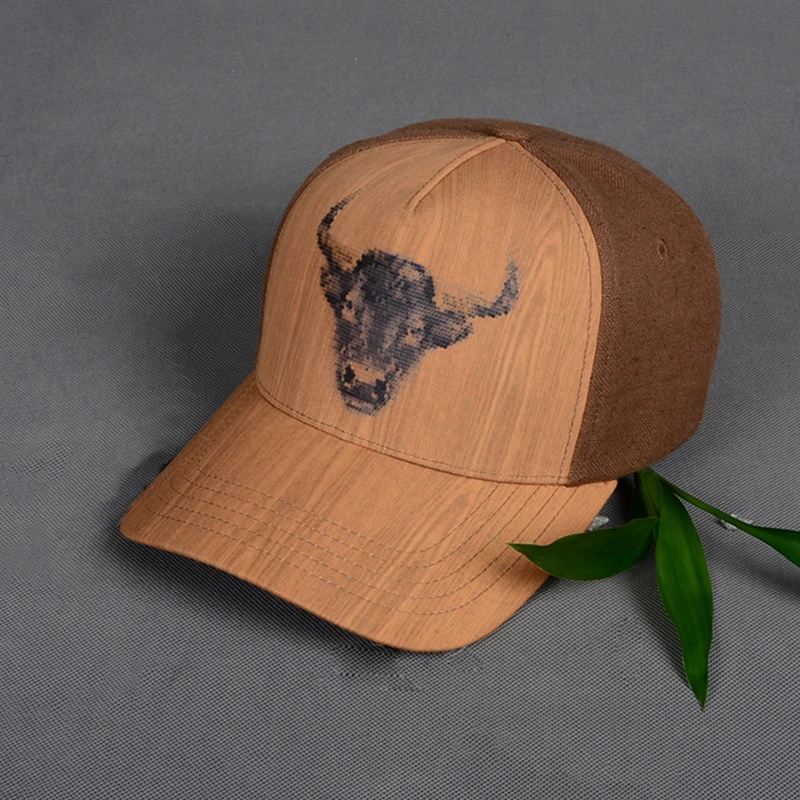 Top Quality Wood Baseball Caps Personality Printing Cow Trucker Hat Men Linen Sport Caps