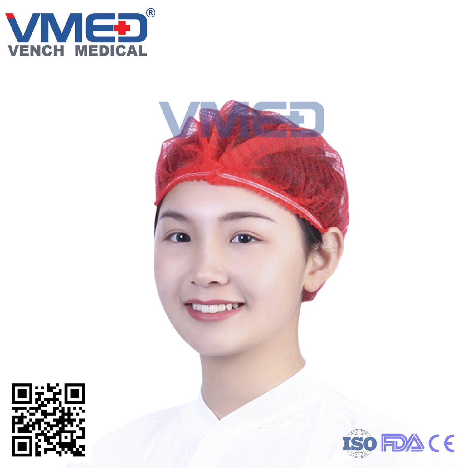 Disposable Mob/Bouffant/Clip/Crimped/Pleated /Strip/Round Cap, Chef/Nurse/Doctor/Medical/Surgical/Hospital/Dental/Non-Woven/PP, Single Elastic, Double Elastic