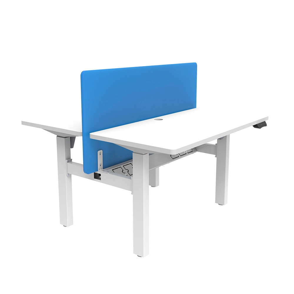 Office Furniture Workstation Electric Face to Face 4 Legs Single Motor Adjustable Height Desk