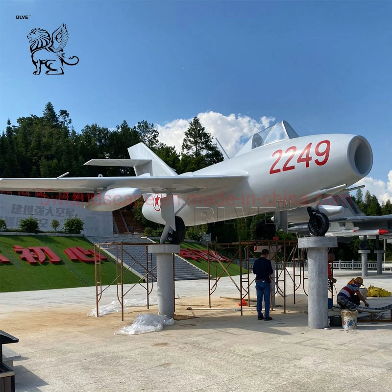 Personalizar la decoración al aire libre grandes aviones de metal de arte moderno avión de la escultura estatua modelo