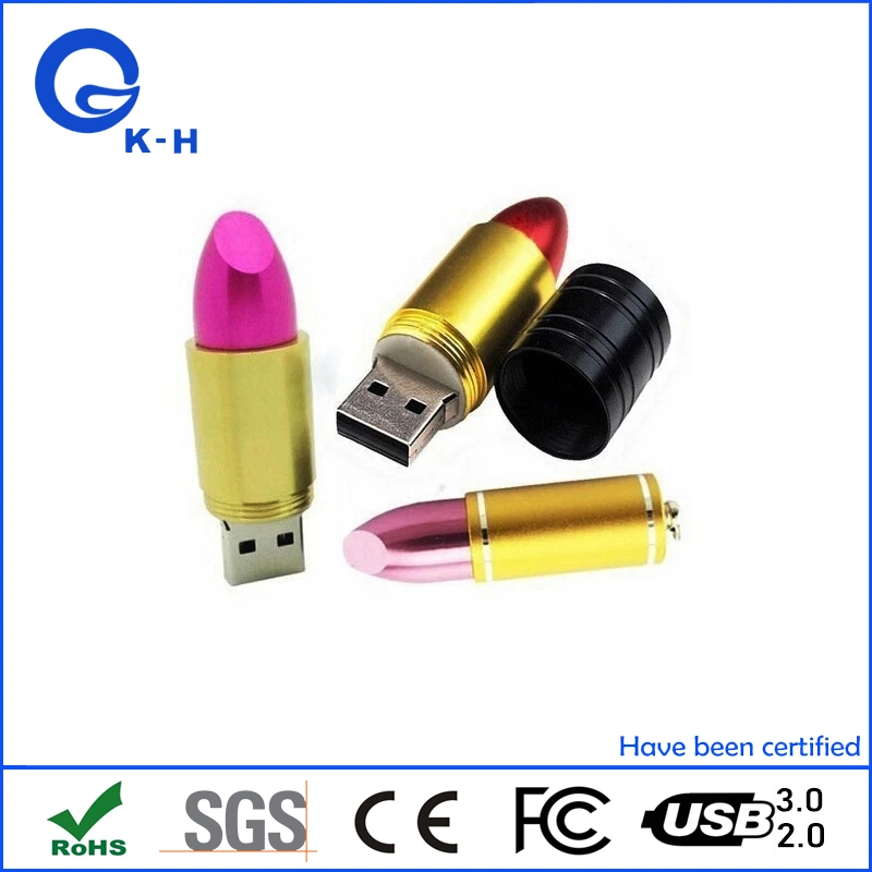 أحمر Lipstick سعة تخزين USB 2.0 فلاش سعة 4 جيجا بايت سعة 16 جيجا بايت