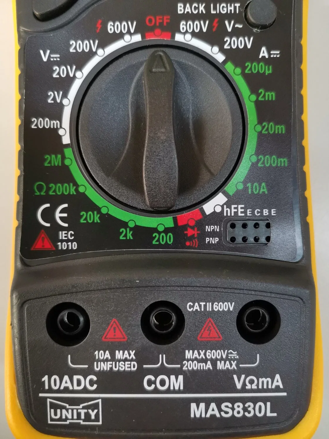 Digital Multimeter (MAS830 MAS830L) Multi-Meter Battery Test