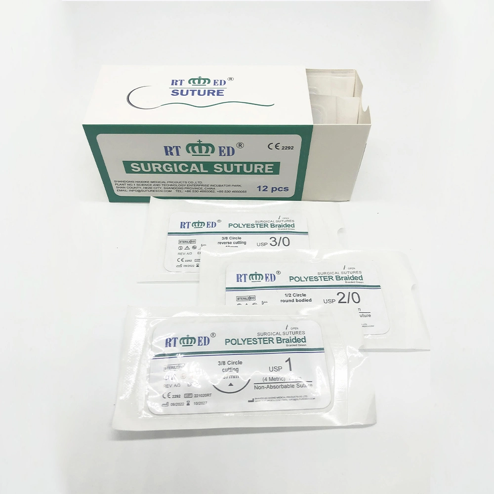 Cheapest Polyester Surgical Sutures Manufacturers High Tensile Strength Rtmed Sutures