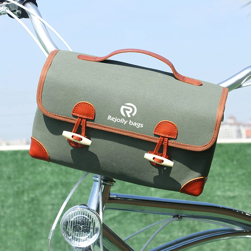 Saco de guiador Bicicleta de lona aluguer de Rack Traseiro Pannier Ombro Menina Messenger mala