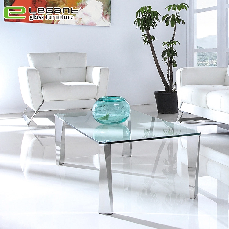 Free Sample Round Mirrored Modern Fancy Bent Glass Top Coffee Table