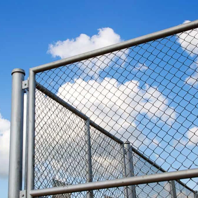 Chain Link Fence Diamond Wire Mesh Fence PVC Coated 6FT Height Garden Fence Stadium Fence Basketball Court Fence Wrought Iron Main Gate Design Sliding Main Gate