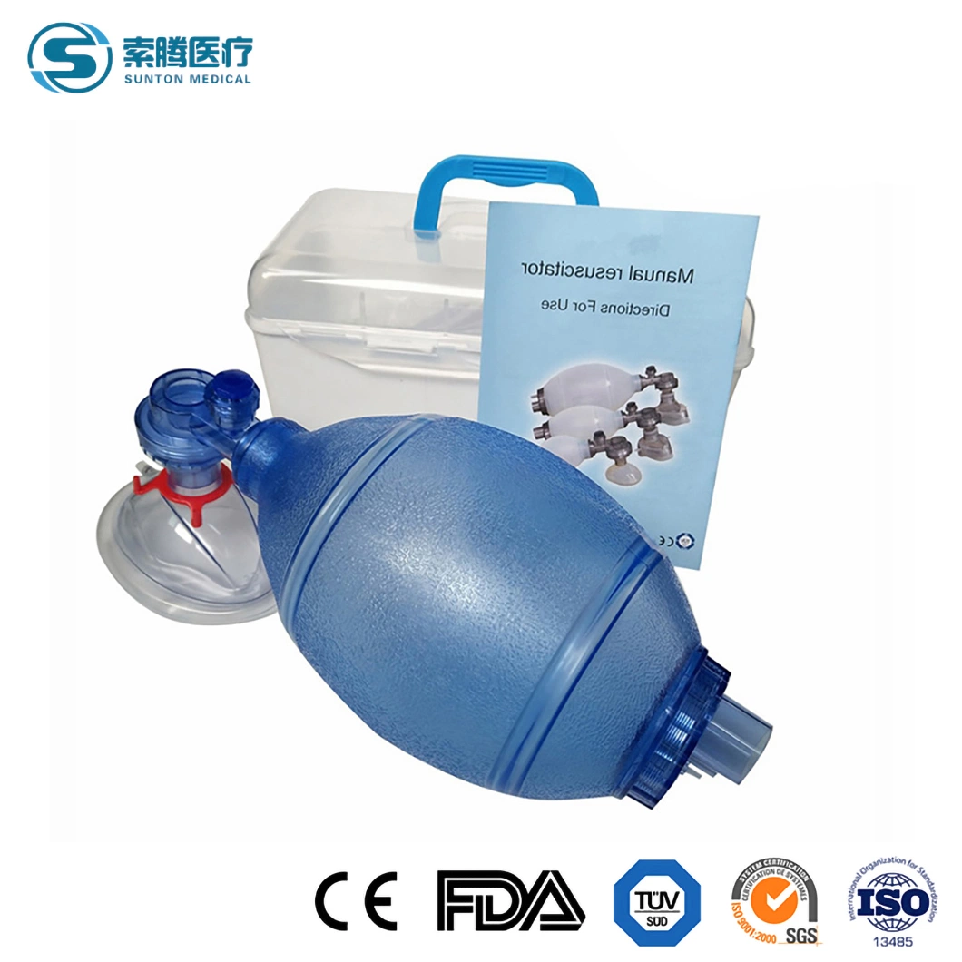 Sunton China ISO13485 Safety Standard Colored Removable Hook Rings High-Quality Emerfgency Care Function PVC Manual Resuscitator Supplier