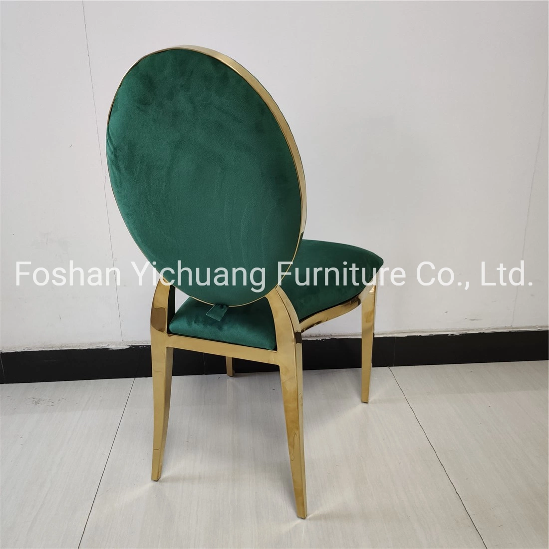 Luxury Gold Rim Stainless Steel Green Velvet Event Party Chairs