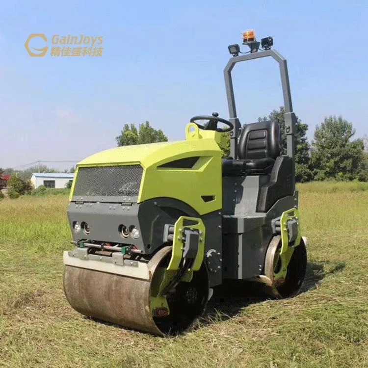 Gainjoys 3 tonne plein d'entraînement du tambour hydraulique Double Double Double Rouleau de la route à la main de vibrations