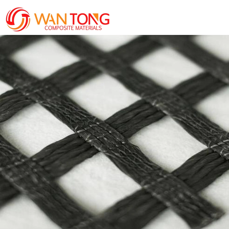 120kn/M Biaxial Warp Knitting Polyester Geogrid Roll Pet Geogrid for Driveway