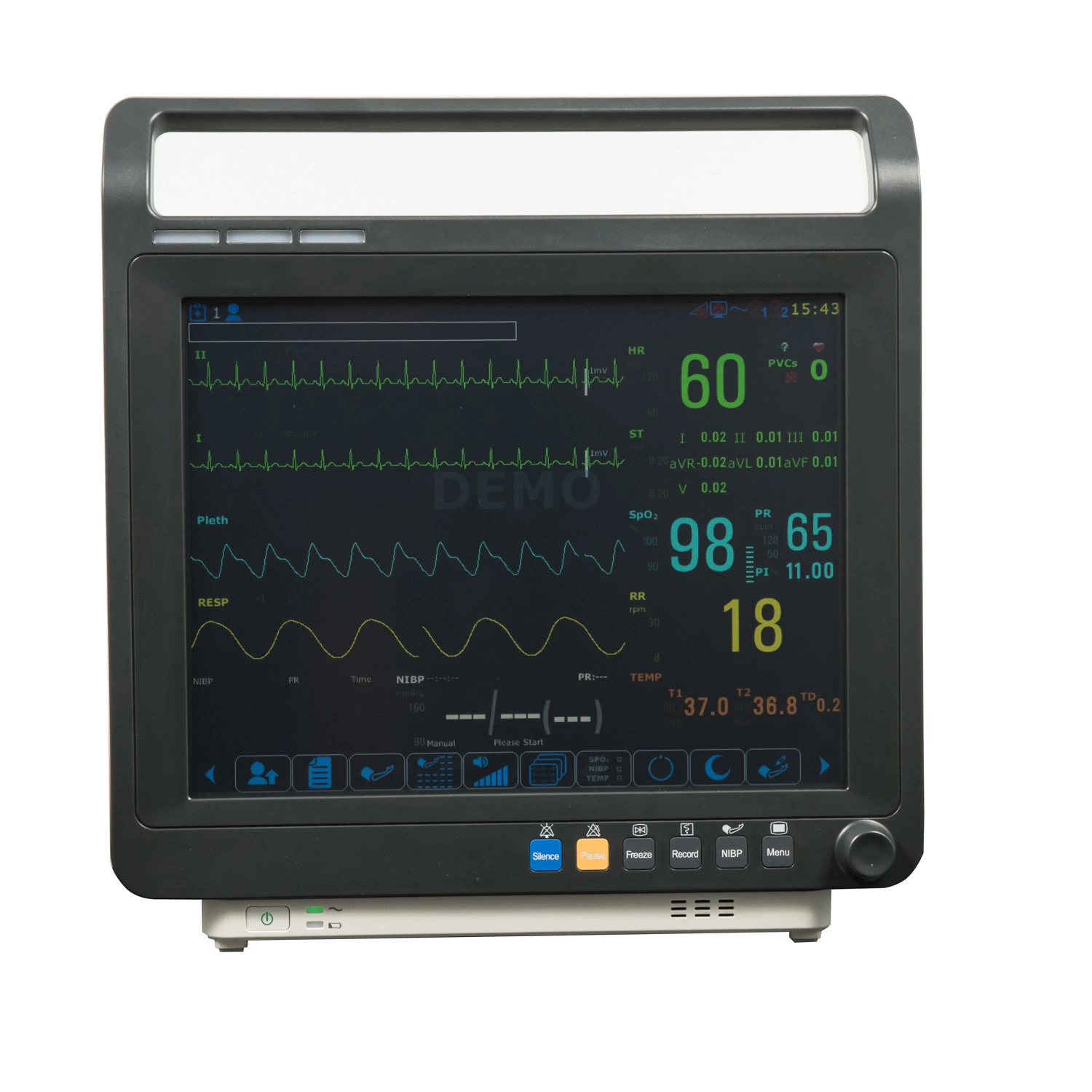 12 Inch Touch Screen ECG Multi-Parameter Patient Monitor (MS-8800)