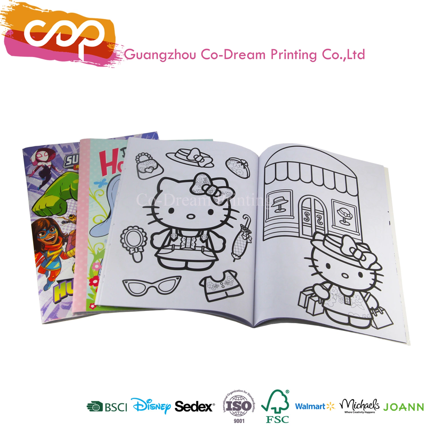 Children Cartoon Colouring Perfect Binding Book