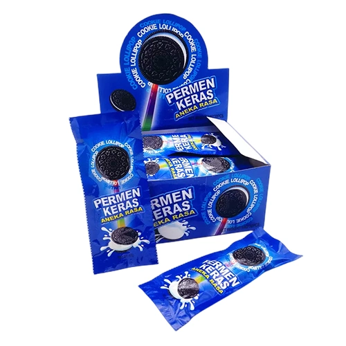 Wholesales sabor de la fruta en forma de galletas de chocolate Glow Stick Luz Caramelos Lollipop