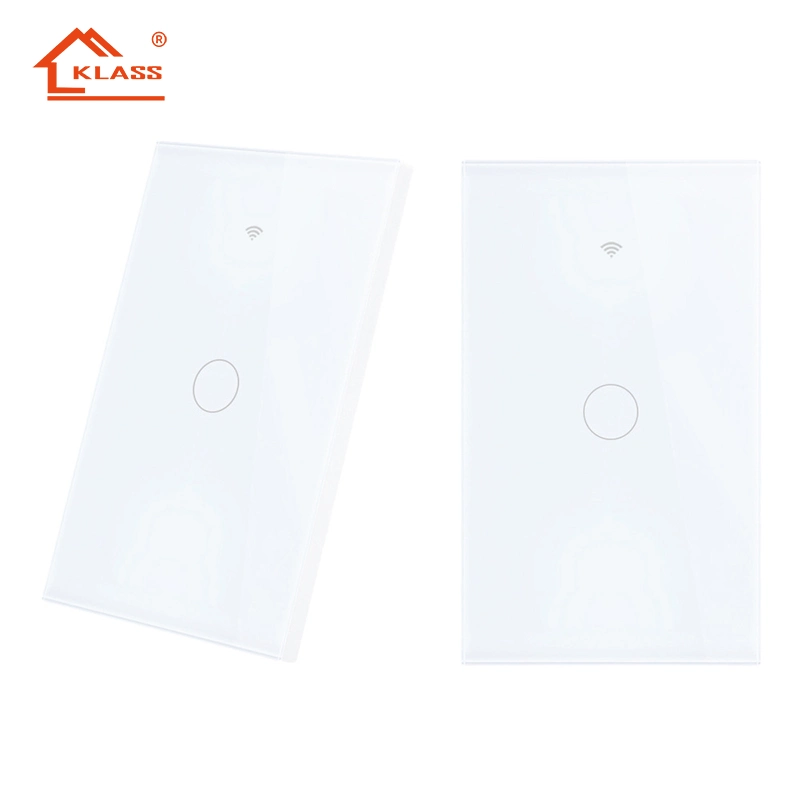 KLASS APP/Voice Control con pantalla táctil inductiva 1/2/3/4 Gang Light Interruptor para Smart Home Us interruptor de pared estándar