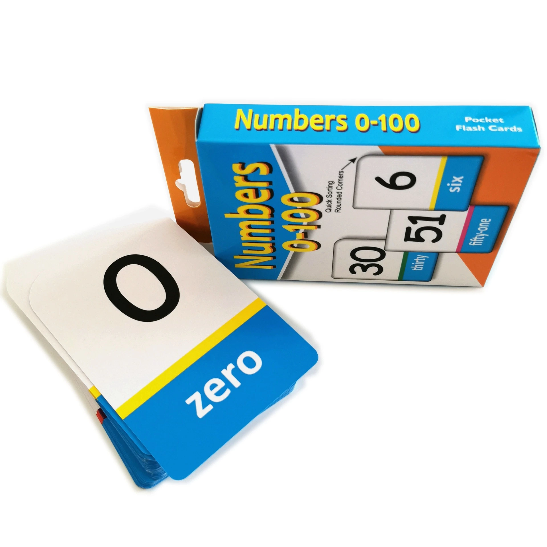 Customzed 0-100 niños Aprendizaje temprano Arabia Numberals Card English Learning Tarjeta