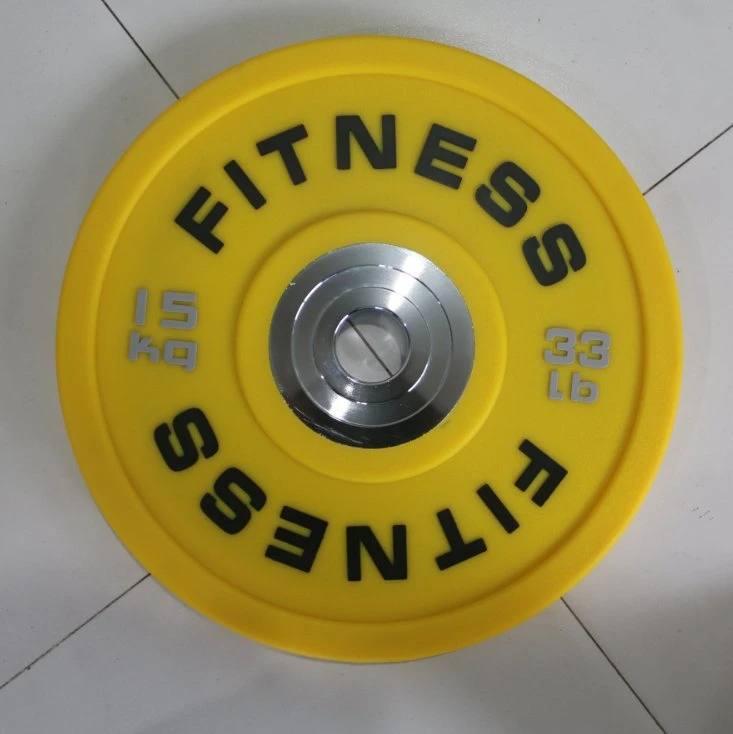 Pesa la parte superior de la placa de acero de la venta de logotipo personalizado colorido concurso 5-25kg de peso para el gimnasio de la placa de uso