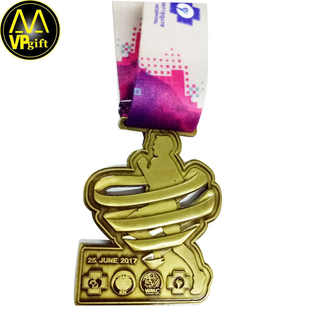 Free Sample China Guangzhou Customized Metal Medal for Marathon Sports Medal Gift