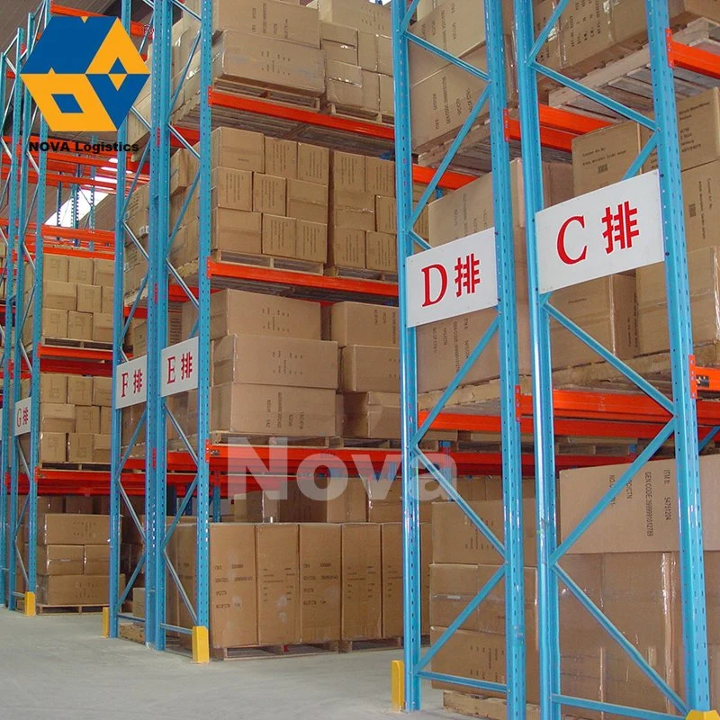 Large Space Blue Orange Beam Warehouse Heavy Duty Storage Radio Shuttle Roller Q355b Steel Pallet Rack System