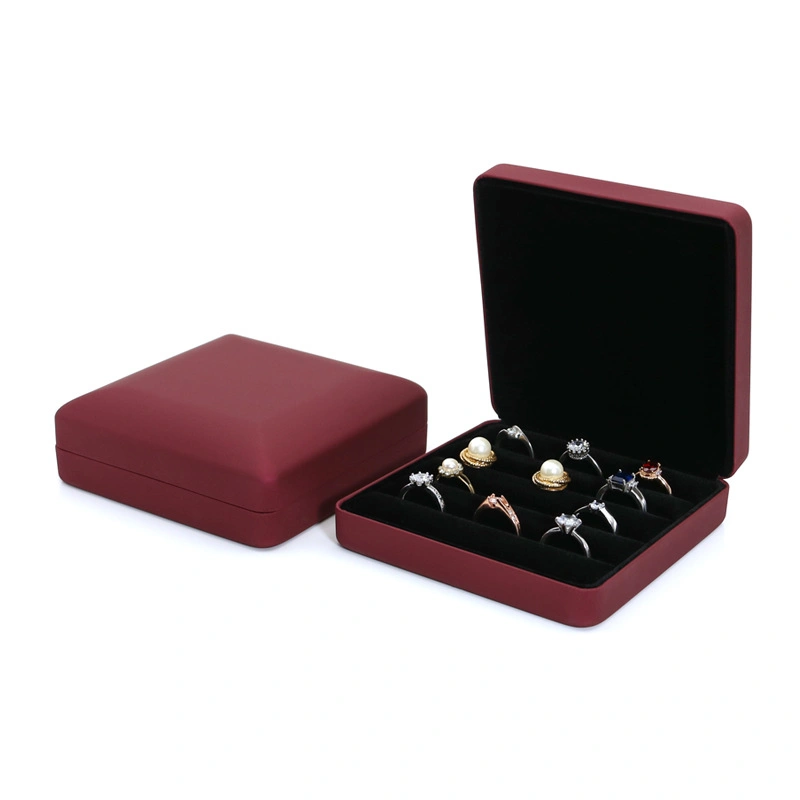 High-End PU Leather Ring Storage Box Earrings Studs Packing Box Custom Jewelry Display Box