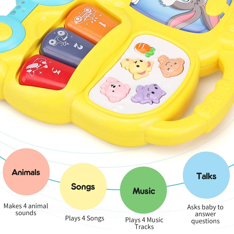 Autobús escolar de educación musical de juguete bebé ilumina el teclado de piano de juguete Cuna de la música a los niños juguetes para bebés juguetes perfecta