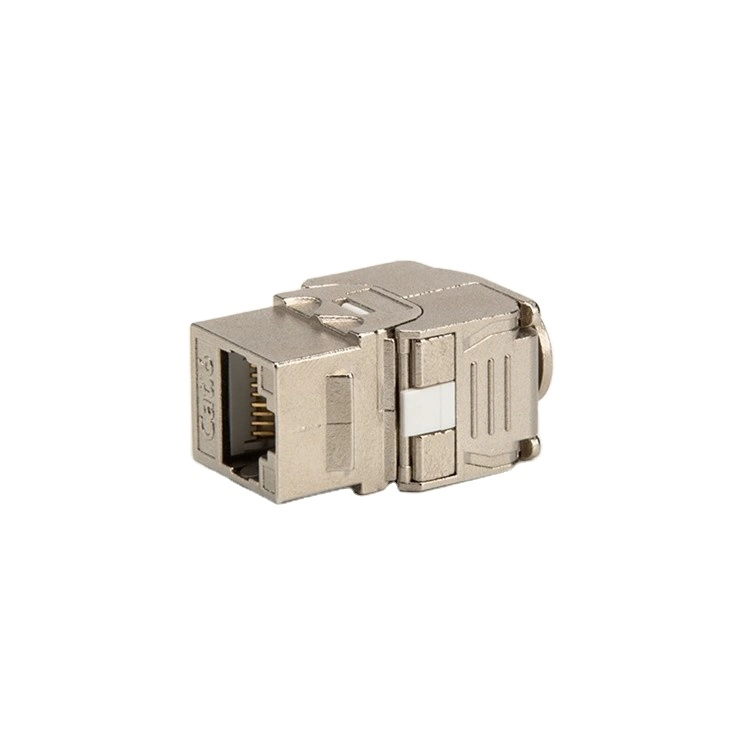 RJ45 de red Cat5e blindado/CAT6/Cat6A 180 GRADOS Tool-Less Keystone Jack conector modular