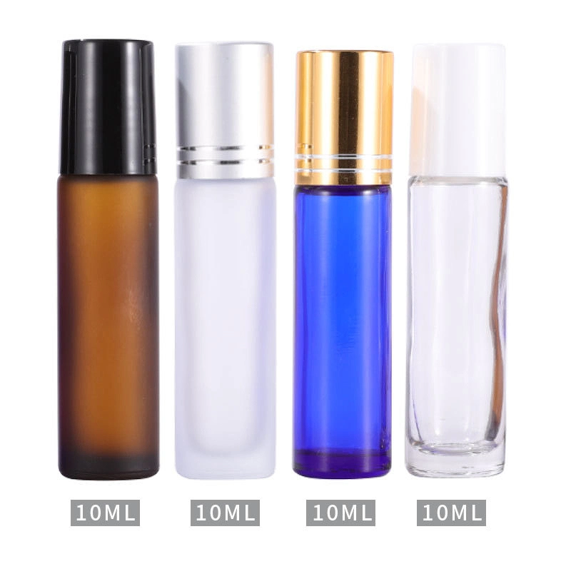 10ml Wholesale/Supplier Transparent Amber Blue Glass Perfume Bottle Essential Oil Roll on Bottle