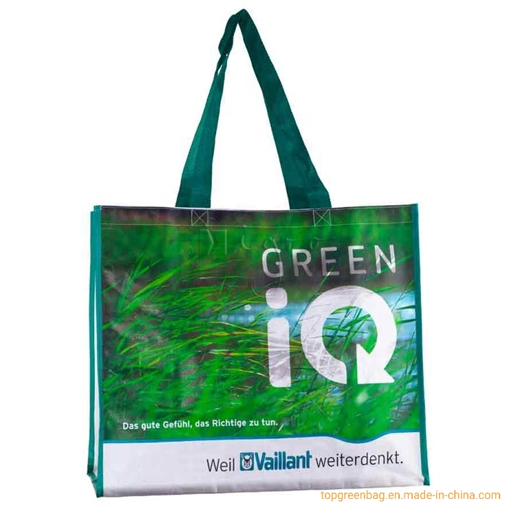 Barato promocional Eco a medida Grocery Impreso Fabricantes de Carrier tejido Bolsas