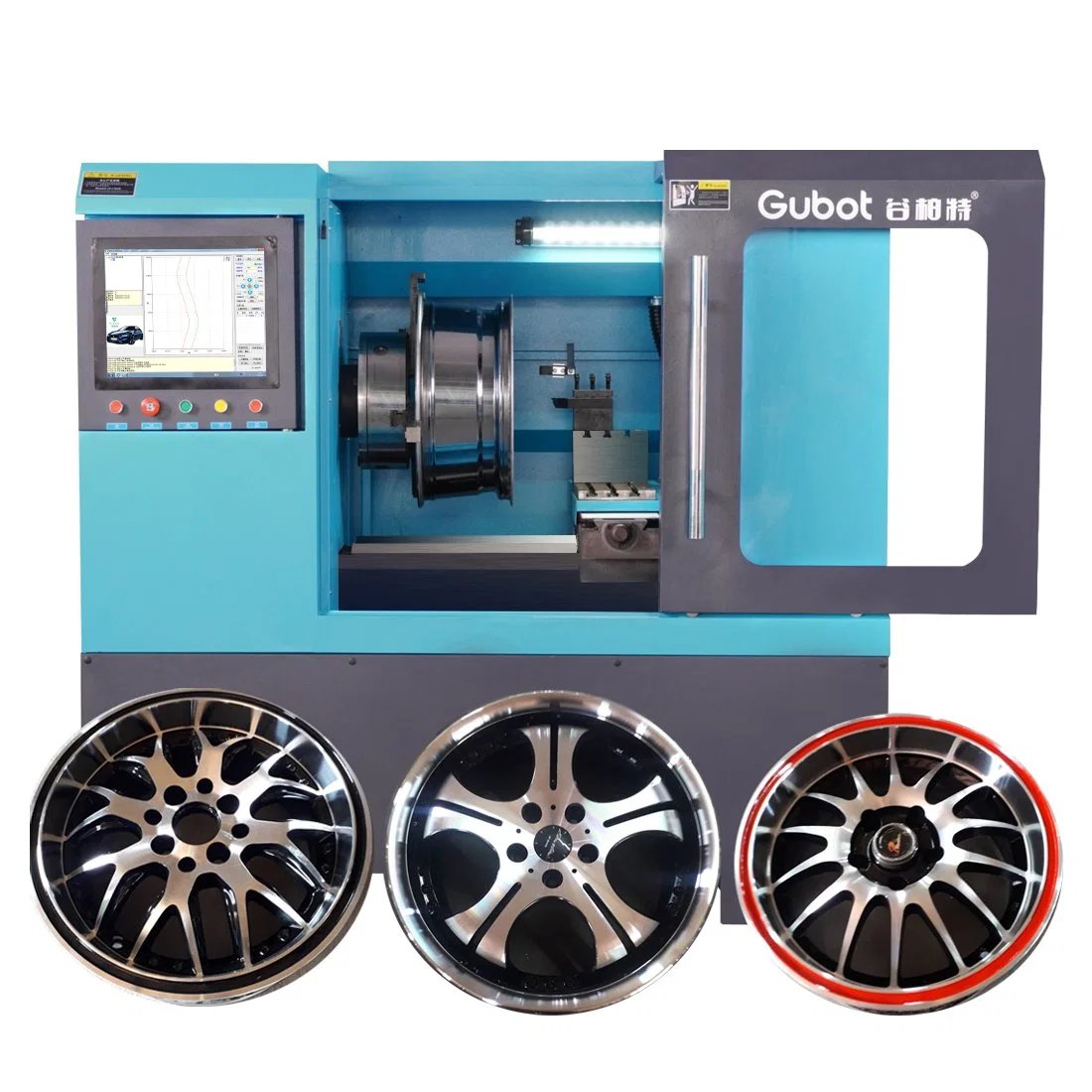 Gubot Alloy Wheel CNC Lathe Diamond Cutting Machine Rim Repair Lathes Machine Auto Maintenance Equipment Price