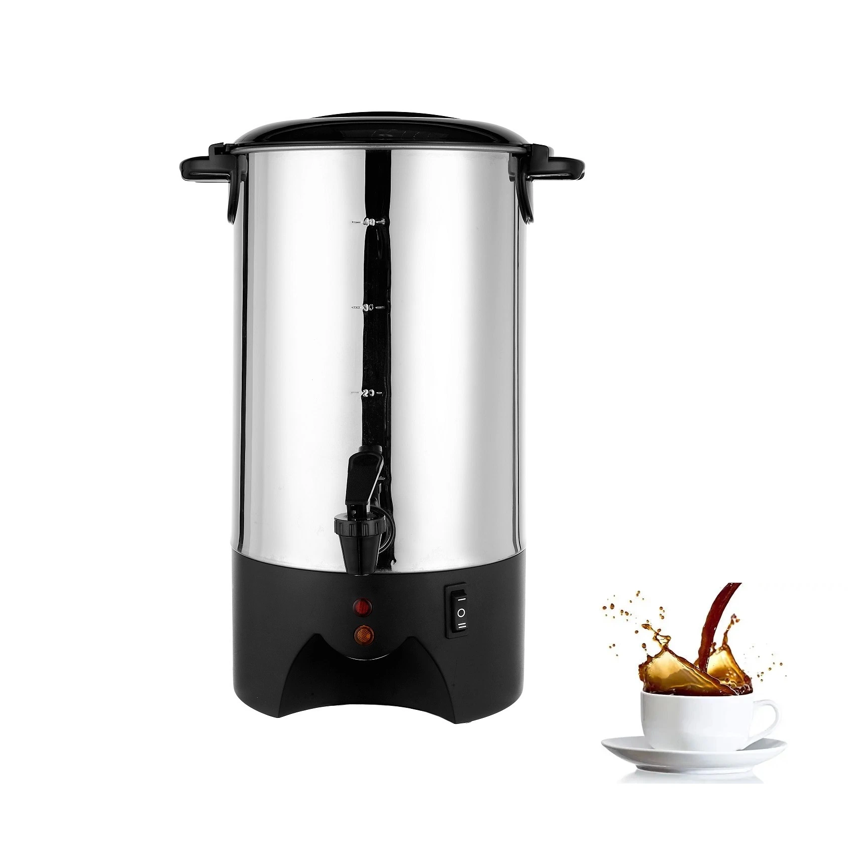 6L Acero inoxidable Café percolador eléctrico Café Urn agua caliente Dispensador