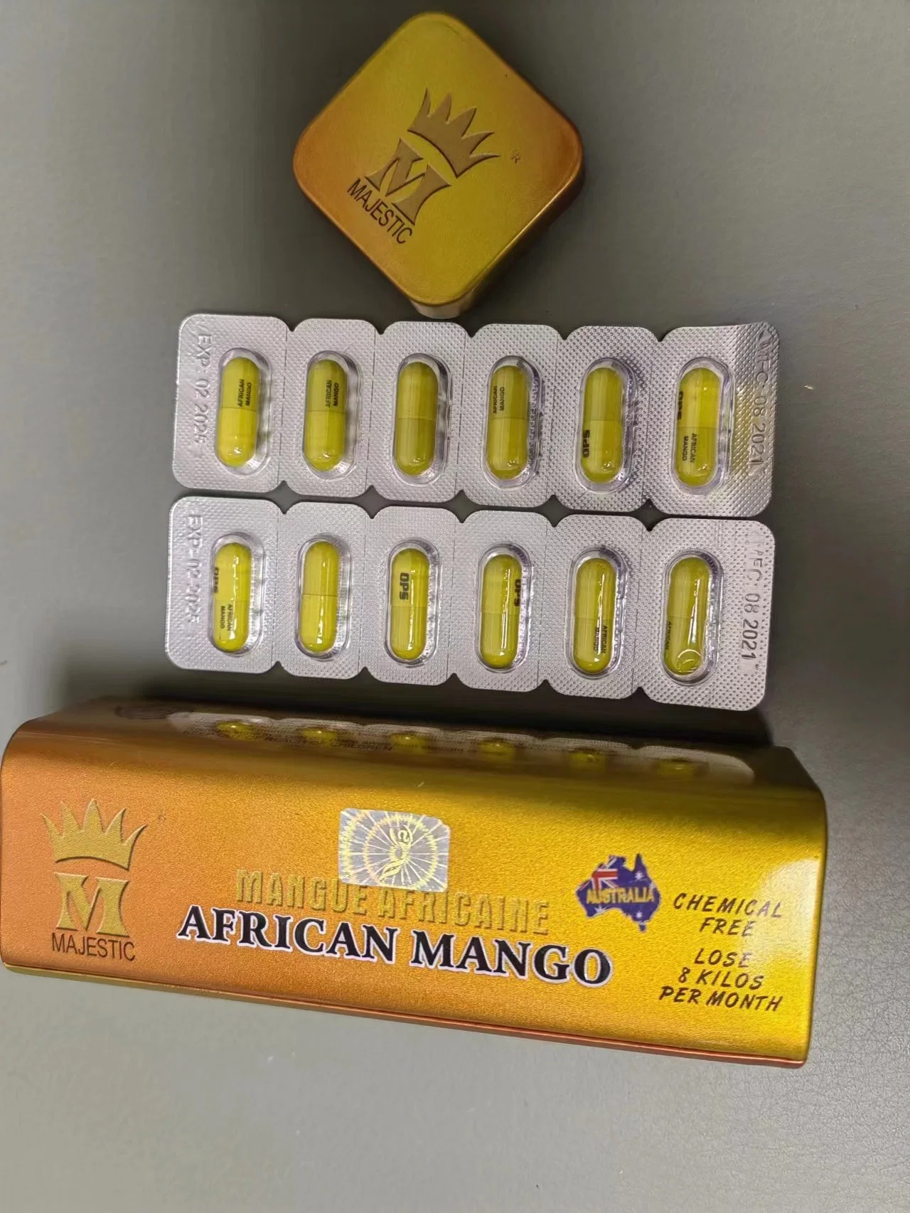 Cápsulas africanas de perda de peso Mango cápsulas Slimming cápsulas Long Iron Box