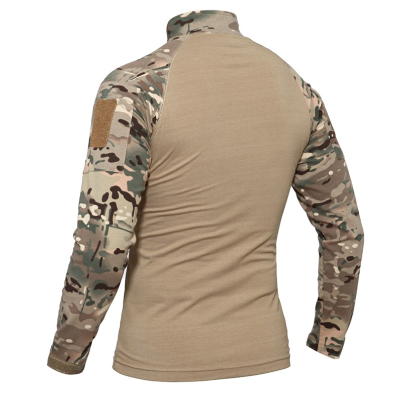 New Camouflage Knitted Men's T-Shirts Slim Fit Field Mens Clothing