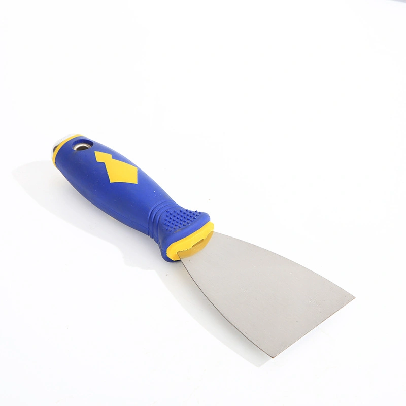 Good Quality Putty Knife 4 Inch Stainless Steel Blade Double Color Handle with Steel Tail Paint Scraper